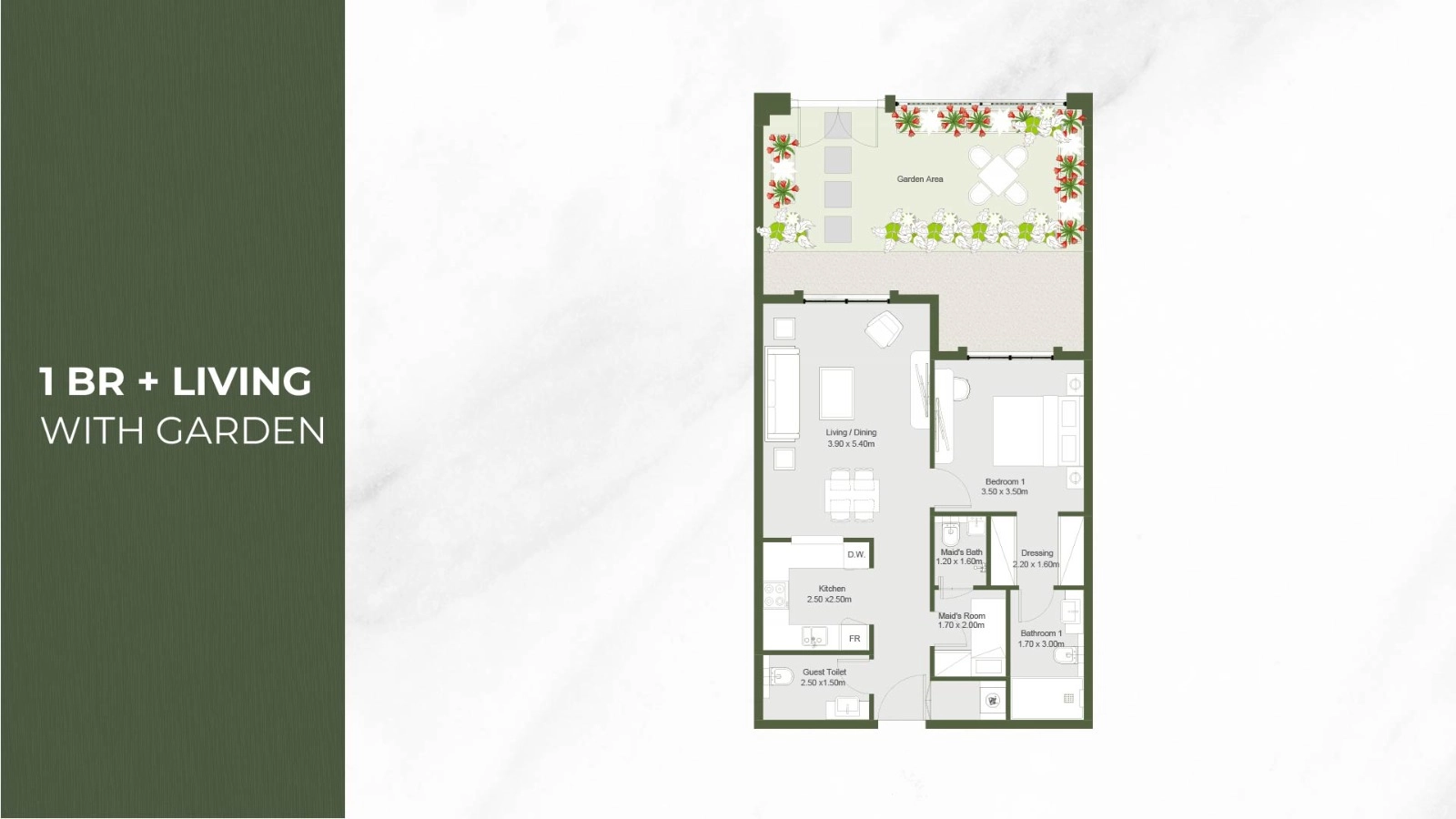 1 BR + Garden